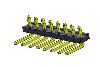 Pim Başlığı Konnektörü 5.08mm Tek Sıralı R/A TİPİ 1*2PIN - 1*20PIN H=2.54MM