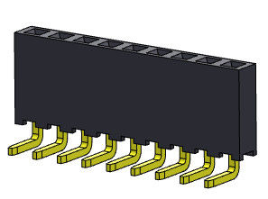 Dişi Başlık Konnektörü 2.00mm Tek Sıralı R/A Daldırma TİPİ 1*2PIN - 1*40PIN H=6.35mm