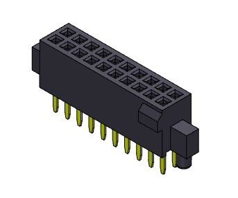 Dişi Başlık Konnektörü 1.27mm Çift Sıralı Bump&amp;Pegs Düz Tip 2*3PIN - 2*50PIN H=4.40mm