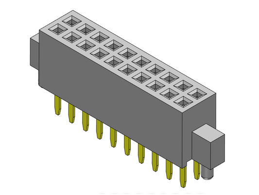 Dişi Başlık Konnektörü 1.27mm Çift Sıralı Bump&amp;Pegs Düz Tip 2*3PIN - 2*50PIN H=4.40mm