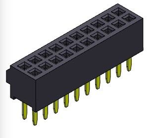 Dişi Başlık Konnektörü 1.27mm Çift Sıralı Düz ​​Tip, Çarpmalı 2*3PIN - 2*40PIN H=3.40mm
