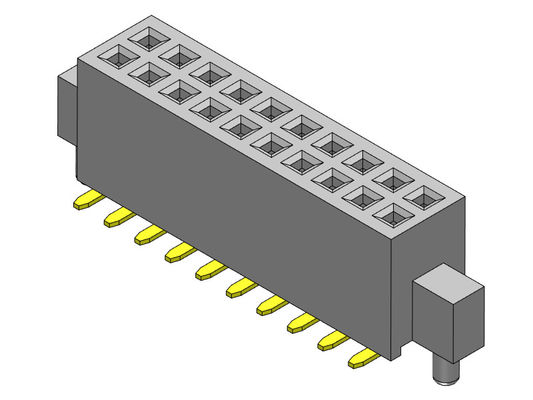 Dişi Başlık Konnektörü 1.27mm Çift Sıralı, Çarpma ve Mandallı SMT Tipi 2*4PIN - 2*50PIN H=4.40mm