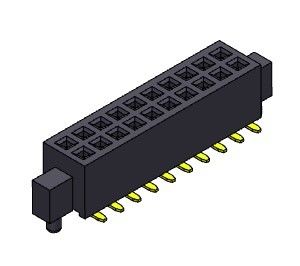Dişi Başlık Konnektörü 1.27mm Mandallı Çift Sıralı SMT Tipi 2*3PIN ila 2*50PIN H=3.40mm
