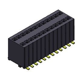 Mandallı Dişi Başlık Konnektörü 1.27mm Çift Sıralı SMT Tipi 2*3PIN ila 2*50PIN H=5.75mm