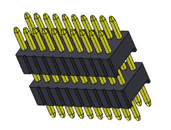 Pin Başlık Konnektörü 1.27mm Seri Çift Sıra Yığın Düz Tip 1.27*2.54mm 2*2PIN - 1*40PIN SQ0.46mm