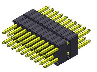 Pin Başlık Konnektörü 1.27mm Seri Çift Sıra Yığın Düz Tip 1.27*2.54mm 2*2PIN - 1*40PIN SQ0.46mm
