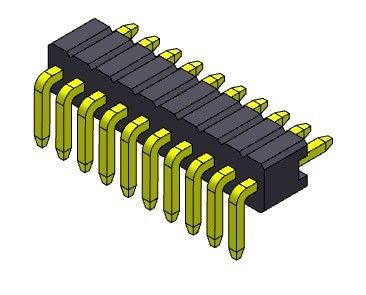 Pim Başlığı Konnektörü 1.27mm Seri Tek Sıralı R/A Düz Tip 1*2PIN - 1*50PIN SQ0.46mm