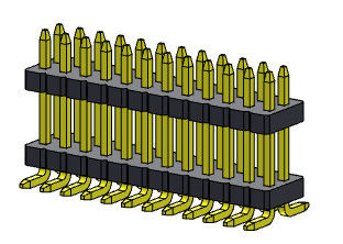 Pin Başlık Konektörü 1.27mm Serise Çift Sıralı Yığın Düz SMT Tipi Mandallı 2*3PIN - 2*40PIN SQ0.40mm