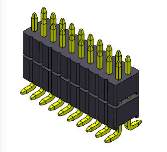 Pin Başlık Konektörü 1.27mm Serise Çift Sıralı Yığın Düz SMT Tipi Mandallı 2*3PIN - 2*40PIN SQ0.40mm