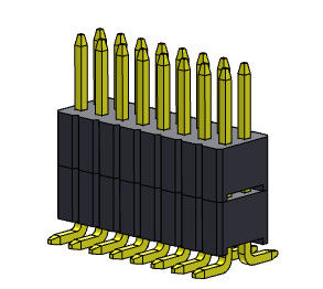 Pin Başlık Konektörü 1.27mm Serise Çift Sıralı Yığın Düz SMT Tipi Mandallı 2*3PIN - 2*40PIN SQ0.40mm