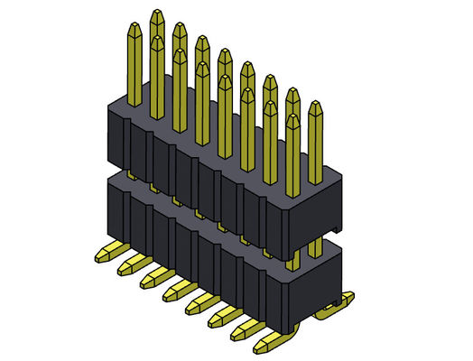 Pin Başlık Konektörü 1.27mm Serise Çift Sıralı Yığın Düz SMT Tipi Mandallı 2*3PIN - 2*40PIN SQ0.40mm