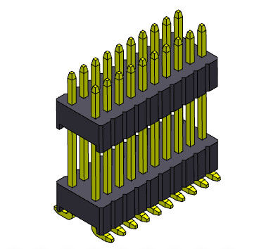 1.27*2.54mm Çift Sıralı Dişi Başlık Yığını Düz ​​SMT Tipi 2*3PIN - 2*40PIN SQ0.46mm