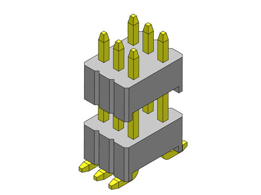 1.27*2.54mm Çift Sıralı Dişi Başlık Yığını Düz ​​SMT Tipi 2*3PIN - 2*40PIN SQ0.46mm