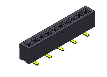 Dişi Başlık Konnektörü 1.00mm Tek Sıralı SMT Tipi 1*2PIN - 1*40PIN H=2.10mm