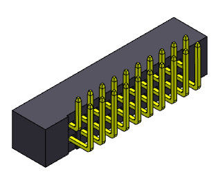 2AMP 2mm Pitch Box Header Çift Sıra Dik Açı Tipi 2*8-2*25Pin