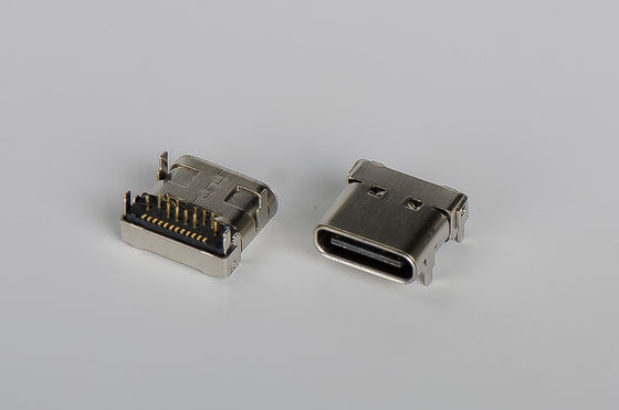 Dişi Usb 3.1 Tersinir Tip C Konnektör SMT Dip 1.2mm 10000 Döngü Min