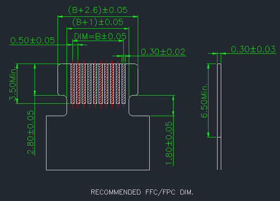 Pitch 0.5mm Fpc Connector 4 Pin To 68 Pin Sağ Köşede 90° Smt Tipinde Kolay H 2.55mm